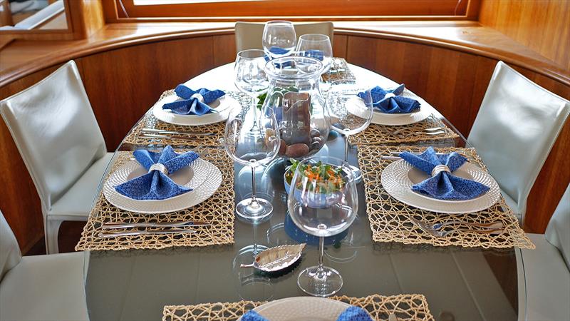 Dining aboard Lady Amanda photo copyright West Nautical taken at  and featuring the Superyacht class