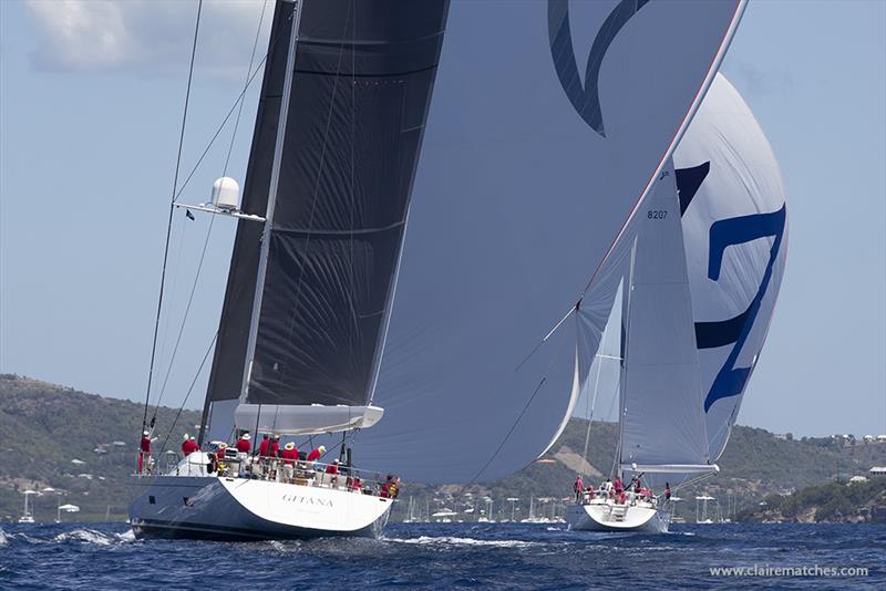 Gitana and Zig Zag - 2023 Superyacht Challenge Antigua, day 1 photo copyright Claire Matches / www.clairematches.com taken at  and featuring the Superyacht class