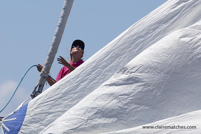 Zig Zag's bow Grace Murray - 2023 Superyacht Challenge Antigua, day 1 - photo © Claire Matches / www.clairematches.com