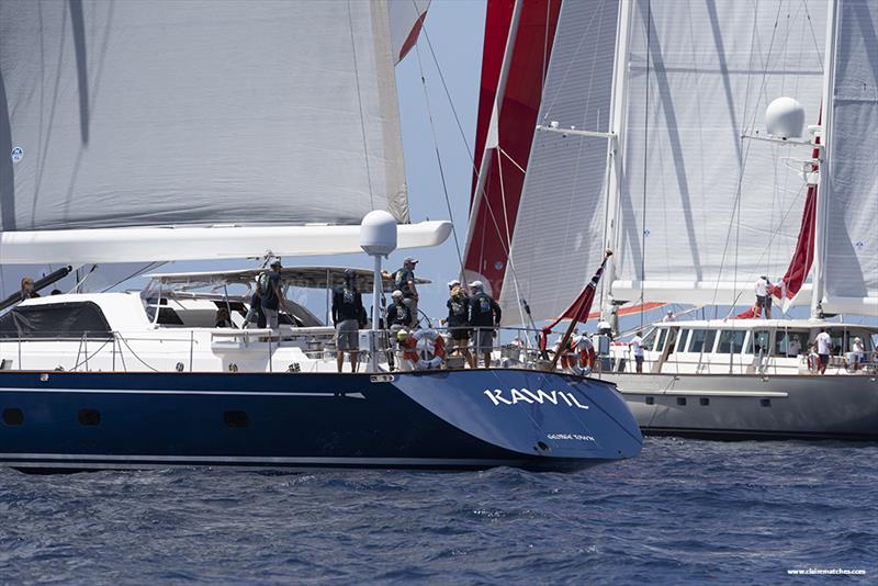 Kawil battles with Catalina - 2023 Superyacht Challenge Antigua - Day 3 - photo © Claire Matches / www.clairematches.com