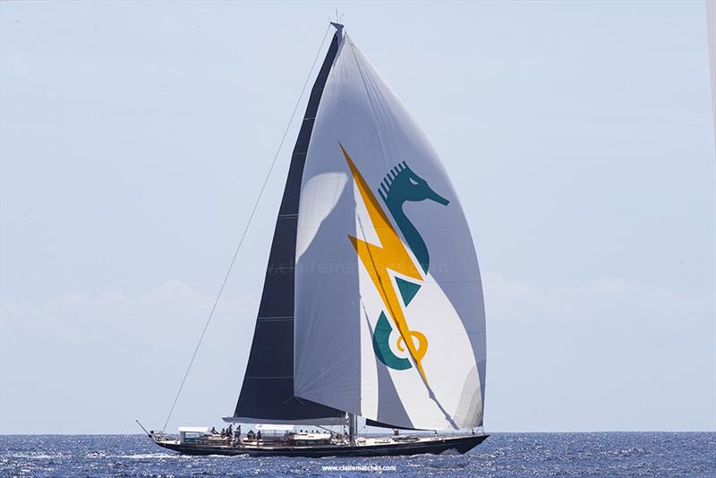 121ft Dykstra sloop Action - 2023 Superyacht Challenge Antigua - photo © Claire Matches / www.clairematches.com