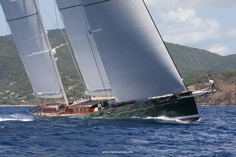 The 218ft (66.45m) Dykstra/Reichel Pugh ketch Hetairos - 2024 Superyacht Challenge Antigua photo copyright Claire Matches taken at  and featuring the Superyacht class