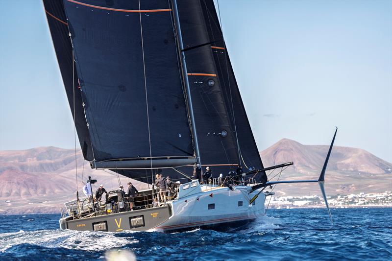 Baltic 111 Raven skippered by Damien Durchon starts the 2026 RORC Transatlantic Race photo copyright James Mitchell taken at Royal Ocean Racing Club and featuring the Superyacht class