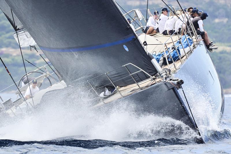 The Southern Wind 96 Liberty, leader in the White division, Giorgio Armani Superyacht Regatta 2026 photo copyright YCCS / Studio Borlenghi taken at Yacht Club Costa Smeralda and featuring the Superyacht class