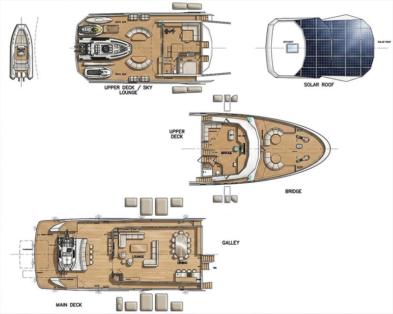 OS 108 Upper Decks - photo © Pat Bray Yacht Design and Research