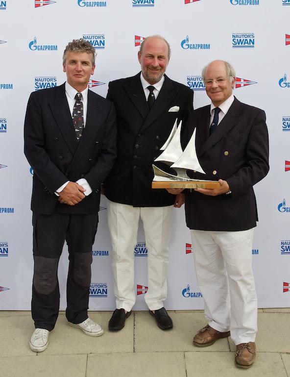 Gazprom Swan European winners - Adrian Lower, David Smith and Roger Frost photo copyright Nautor's Swan / LPB Aerial taken at Royal Yacht Squadron and featuring the Swan class