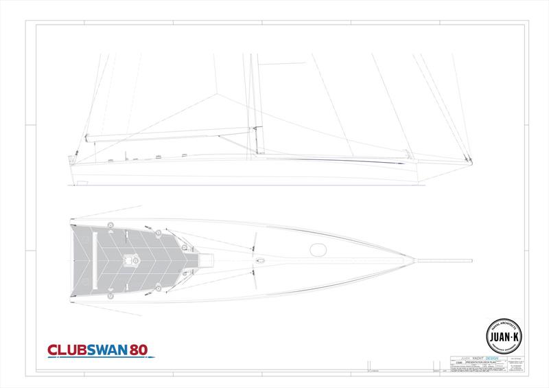 ClubSwan 80 deck plan - photo © Nautor's Swan