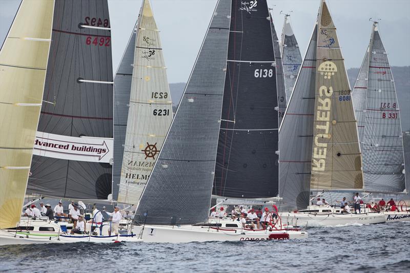 Day 1 of the Sydney 38 Pittwater Regatta photo copyright Andrea Francolini taken at Royal Prince Alfred Yacht Club and featuring the Sydney 38 class