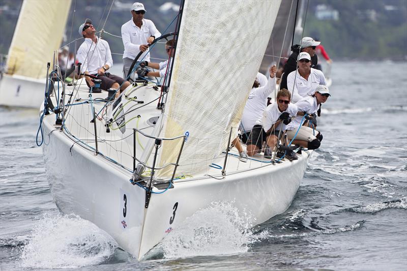 Calibre, race 3 winner on day 2 of the Sydney 38 Pittwater Regatta photo copyright Andrea Francolini taken at Royal Prince Alfred Yacht Club and featuring the Sydney 38 class