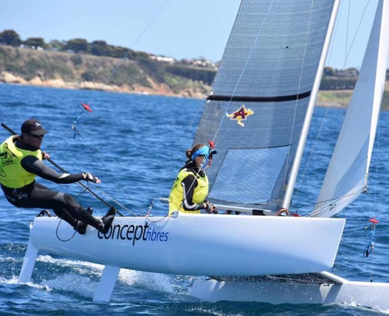 New 4.9 Concept Fibres - Portland EyeCare Taipan Catamaran Australian Championships 2018/19 photo copyright Mary Tulip taken at  and featuring the Taipan class