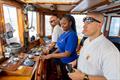 Philisande Gwala steering the Tall ship Nave Italia © Merlo Fotografia