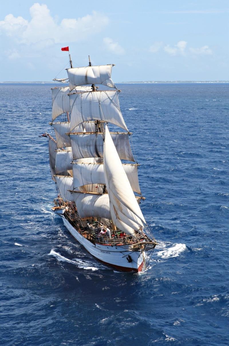 The Tall Ship Picton Castle sailing in the Anguilla Channel. photo copyright Jean Jarreau taken at  and featuring the Tall Ships class