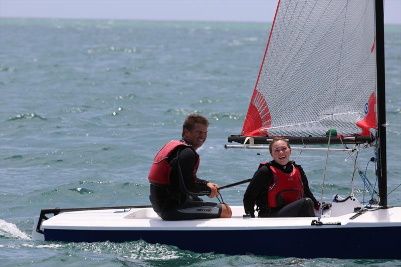 Ross and Natasha Martin enjoying their Tasar sailing photo copyright Russell Bates taken at Yarrawonga Yacht Club and featuring the Tasar class