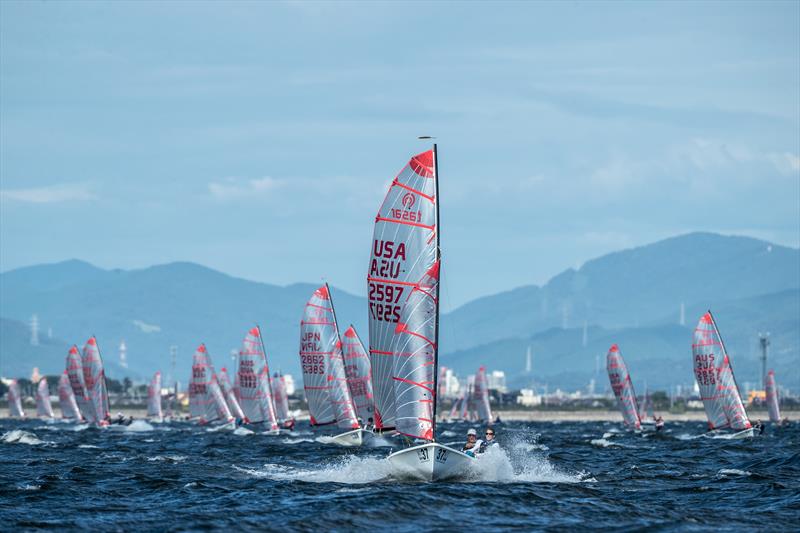 Jonathan McKee & Libby Johnson McKee (USA) leading the fleet during the 2017 Tasar Worlds in Gamagori, Japan photo copyright Junichi Hirai / Bulkhead Magazine Japan taken at  and featuring the Tasar class