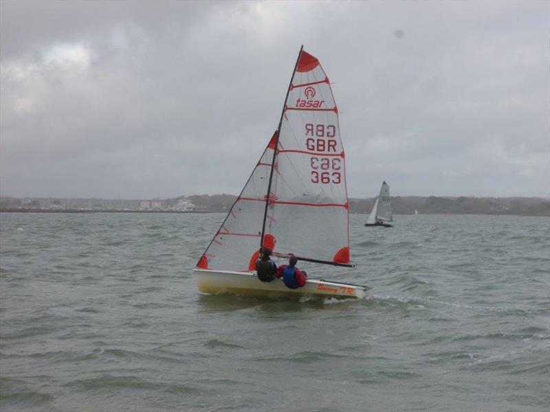 Richard Russell and Sylvia Weger (Tasar 363) in race 7 of the Lymington Town SC Winter Series photo copyright Nigel Walbank taken at Lymington Town Sailing Club and featuring the Tasar class