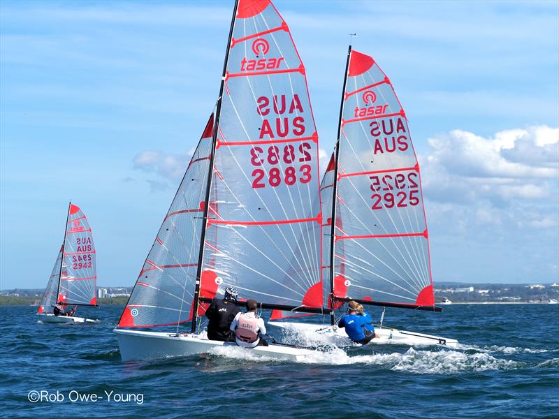 James & Tara Burman, Heather MacFarlane & Chris Payne, Hugh & Anna Tait during the NSW Tasar State Championship photo copyright Rob Owe-Young taken at Georges River 16ft Skiff Sailing Club  and featuring the Tasar class