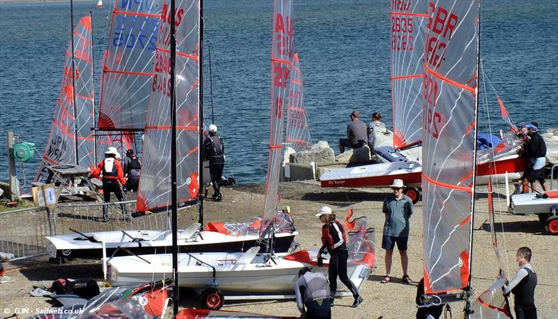 Tasars return to shore after day 1 of the Tasar Worlds at Hayling Island photo copyright Gerald New taken at Hayling Island Sailing Club and featuring the Tasar class