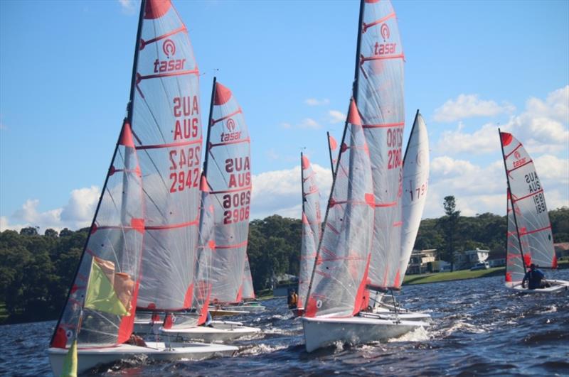 The Burmans getting an early lead during the NSW Tasar State Championship 2021 photo copyright Paul Bellamy taken at Speers Point Amateur Sailing Club and featuring the Tasar class