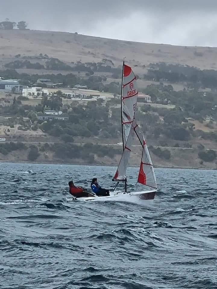 - VIC's Andrew Martin & 14yo daughter Aurelia 'reaching' to the limit during the Tasar 47th Australian Nationals at Port Lincoln, SA photo copyright Richard Davidson taken at Port Lincoln Yacht Club and featuring the Tasar class