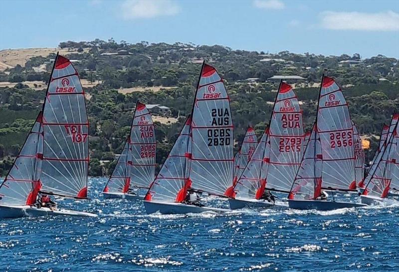 Day 1, Heat 1 start during the Tasar 47th Australian Nationals at Port Lincoln, SA photo copyright Richard Davidson taken at Port Lincoln Yacht Club and featuring the Tasar class