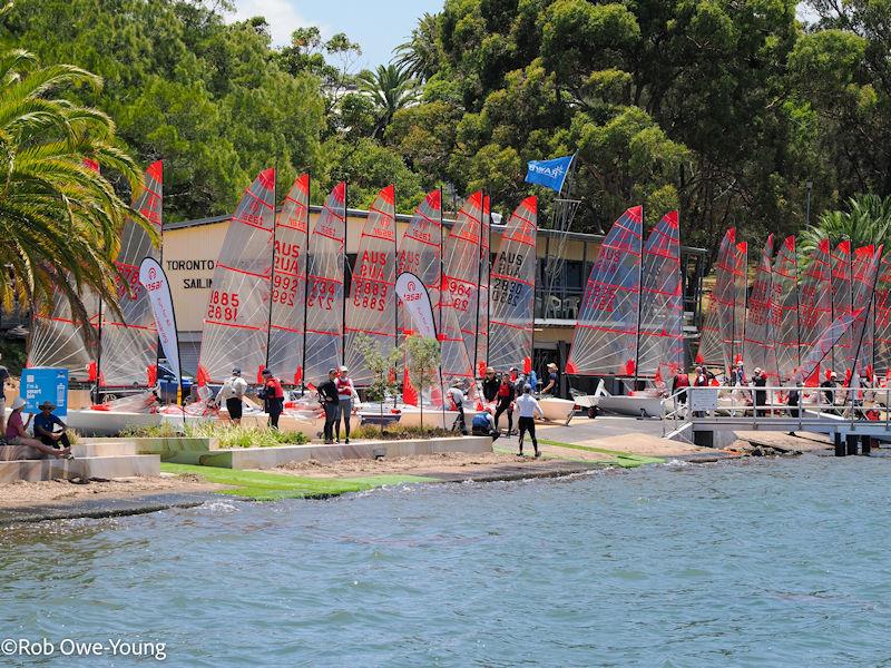 Boats rigged and ready to go on the foreshore during the 48th Australian Tasar Championship at Toronto, Lake Macquarie, NSW - photo © Robert Owe-Young