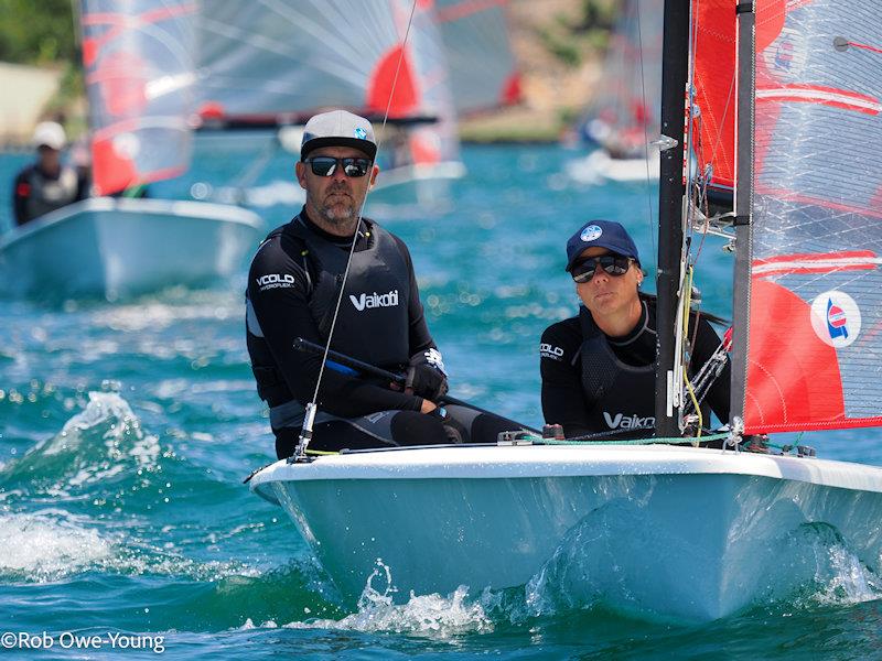 Skipper of Supermaxi 'Black Jack' Mark Bradford with his wife Casandra, showing focus between races during the 48th Australian Tasar Championship at Toronto, Lake Macquarie, NSW - photo © Robert Owe-Young