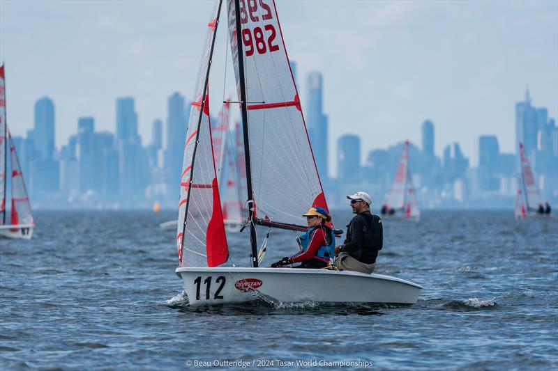 2024 Tasar World Championships at Sandringham Yacht Club Practice Race: OLE taking the lead photo copyright Beau Outteridge taken at Sandringham Yacht Club and featuring the Tasar class