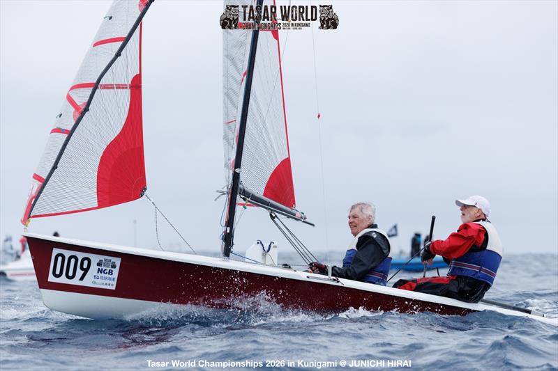 Jan Kellermann Slothouwer (crew) is the championship's oldest competitor at 81 - Tasar World Championships in Japan day 4 photo copyright Junichi Hirai taken at  and featuring the Tasar class
