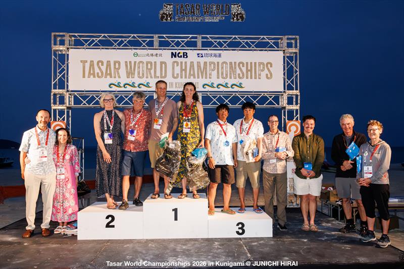 Podium at the Tasar World Championships in Japan photo copyright Junichi Hirai taken at  and featuring the Tasar class
