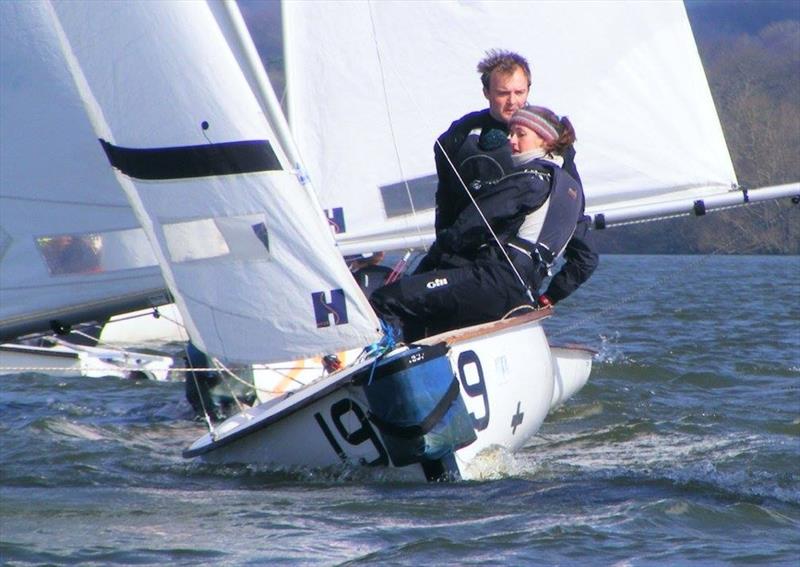 George Yeoman and Sophie Ormsby during the UK Team Racing Association Nationals photo copyright Nigel Vick taken at Bough Beech Sailing Club and featuring the Team Racing class