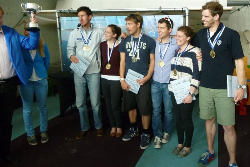 The Royal Thames YC Team win the EUROSAF 2K Team Racing (l to r) A Cornah, C Lasko, B Ainsworth, J Pinner, B Carden & S Miller photo copyright Bruce Hebbert taken at Batavia Sailing Center and featuring the Team Racing class