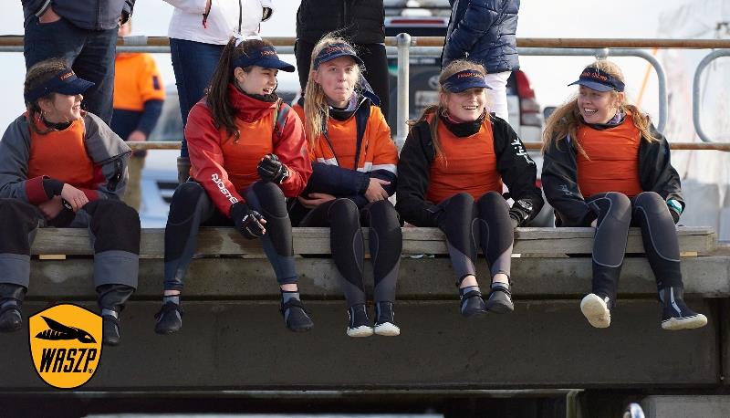 Fahan School sailors enjoying the view of the racing photo copyright Jennifer Medd taken at Blairgowrie Yacht Squadron and featuring the Team Racing class