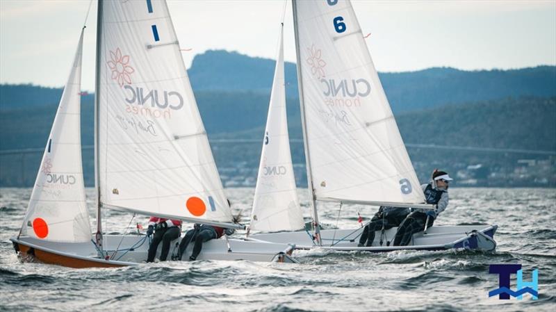 Tactical racing - Day 1 - Australian Secondary Schools Teams Racing Championships 2019 – at Sandy Bay Sailing Club, Hobart, Tasmania photo copyright Oli Burnell taken at Sandy Bay Sailing Club and featuring the Team Racing class