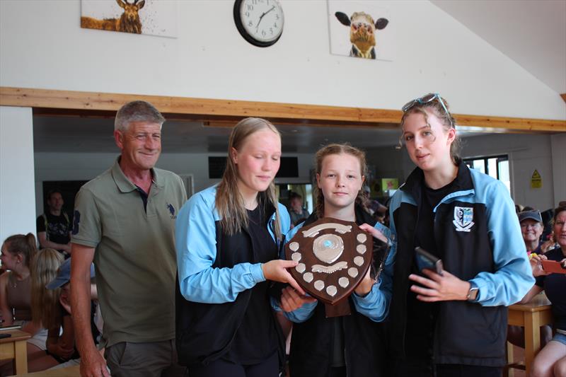 Dalbeattie High School “A” Team with the Castle Loch Shield, presented by Gordon Mercer of the Common Thread Group, the sponsors of the event alongside GAC, at the 20th Anniversary 5 Castles Inter-Schools Team Racing Regatta photo copyright Lindsay Tosh taken at  and featuring the Team Racing class