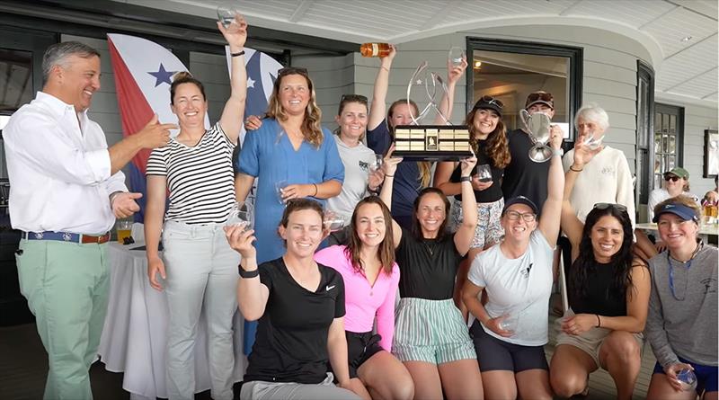 2023 Bristol YC team flanked by Joan Thayer and Corinthian Commodore Jim Raisides - Thayer Trophy 2023 - photo © Christina Pandapas