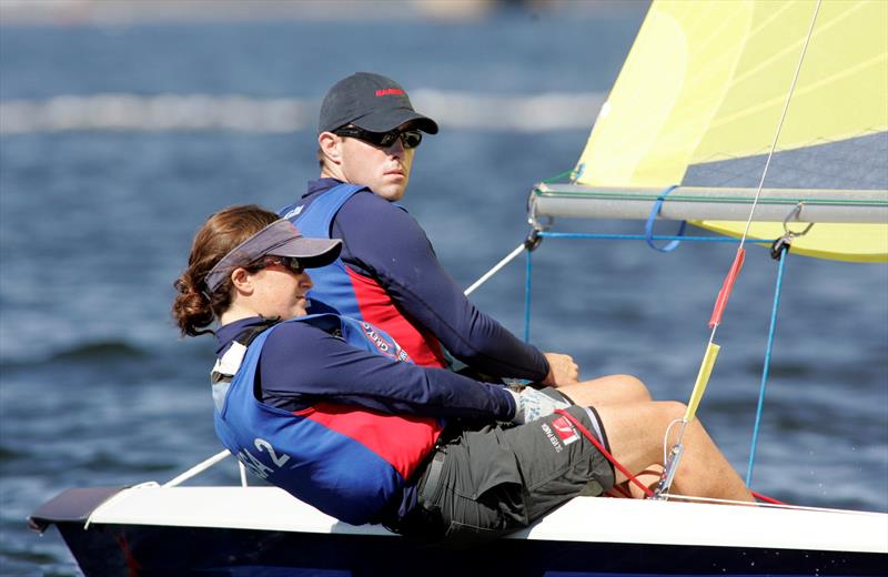 New York Yacht Club team, Clay Bischoff and Pete Levesque (sailing in the 2005 Team Racing World Championship at Harbour Court) photo copyright Dan Nerney taken at New York Yacht Club and featuring the Team Racing class