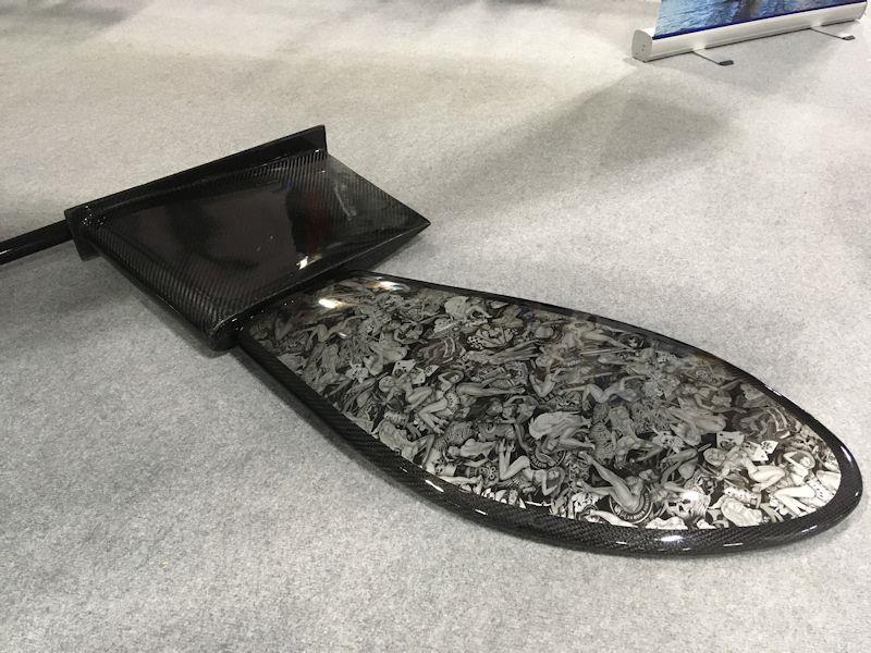 A rude rudder made by hydro dipping - seen at the RYA Dinghy & Watersports Show photo copyright Magnus Smith / www.yachtsandyachting.com taken at RYA Dinghy Show and featuring the Thames A Rater class