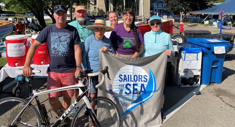 Sailors for the Sea Skipper Mike Ingham, left, spearheaded the Clean Class initiative with the Thistle Class photo copyright John Yingling taken at  and featuring the Thistle class