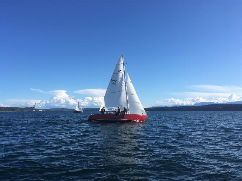 Racecourse action at the 2021 Thunderbird PNW Championship Regatta photo copyright the Thunderbird Class Association taken at Port Townsend Yacht Club and featuring the Thunderbird class