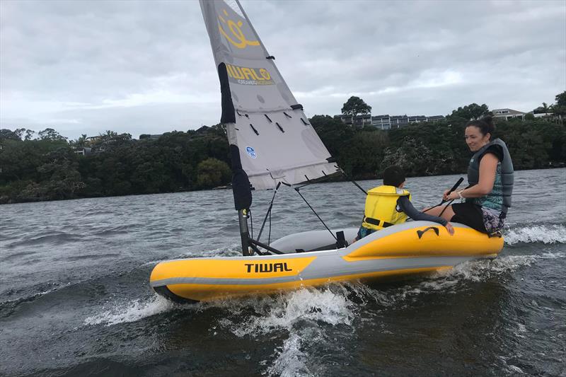 TIWAL 2 with Reefable Sail sailed by owner Sarah, and her son on Lake Pupuke photo copyright Melinda Henshaw taken at  and featuring the  class