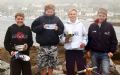 Prizewinners (l to r) Niall Morrison (TLFYC), Chucky Still (Royal Gourock YC), Jamie Noyes (East Lothian YC), Angus Gray-Stephens (Tarbert Loch Fyne YC & Mid-Argyll SC) during the Scottish Topper Traveller at Tarbert Loch Fyne © Colin Hunter