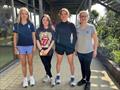Let's hear it for the female IT Topper Sailors Faith Turner; Meg Webb; Tiphaine Ungari and Freya Antonelli during the Topper Coaching at Hayling Island