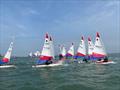 Upwind Strategies against the tide and mark rounding  during the Topper Coaching at Hayling Island