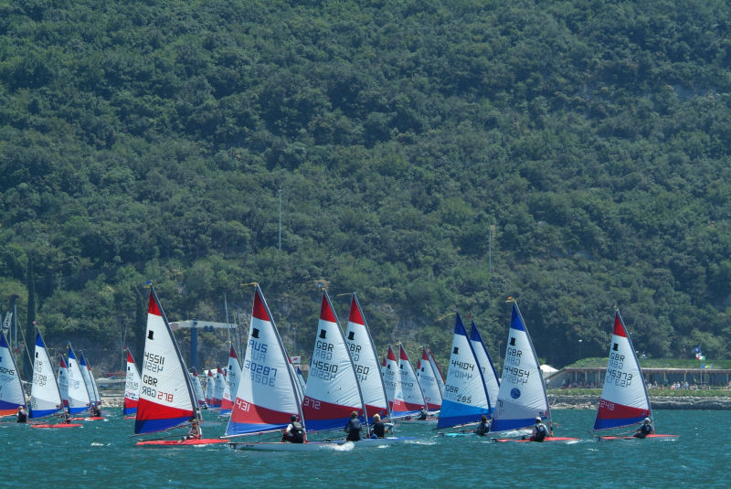 Action from the Topper Worlds on Lake Garda photo copyright Pippa Williams taken at  and featuring the Topper class