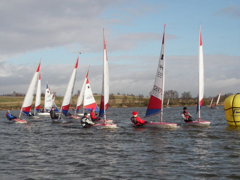 A chilly start for the Open Junior Winter Regatta at Leigh & Lowton photo copyright Tim Yeates taken at Leigh & Lowton Sailing Club and featuring the Topper class