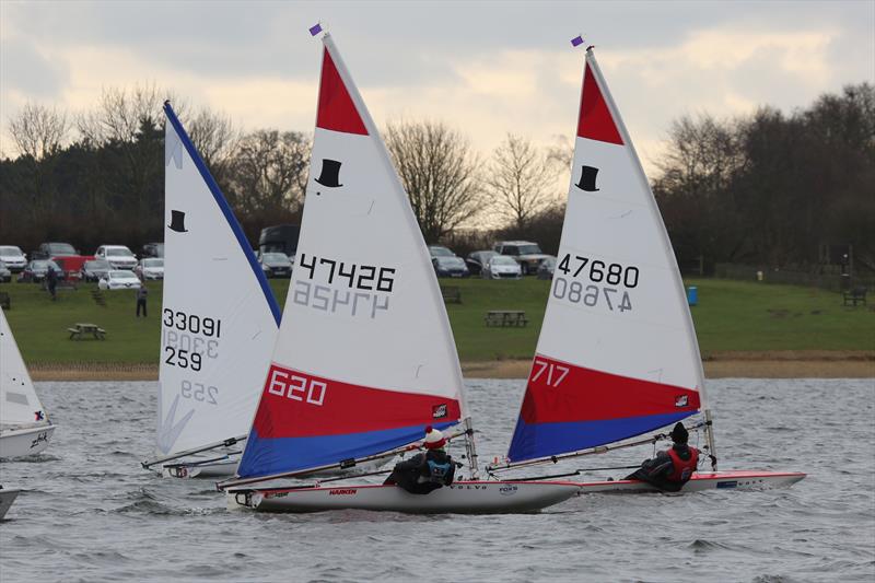 Toppers enjoying close racing on day 6 of the Fox's Marine & Country Alton Water Frostbite Series photo copyright Tim Bees taken at Alton Water Sports Centre and featuring the Topper class