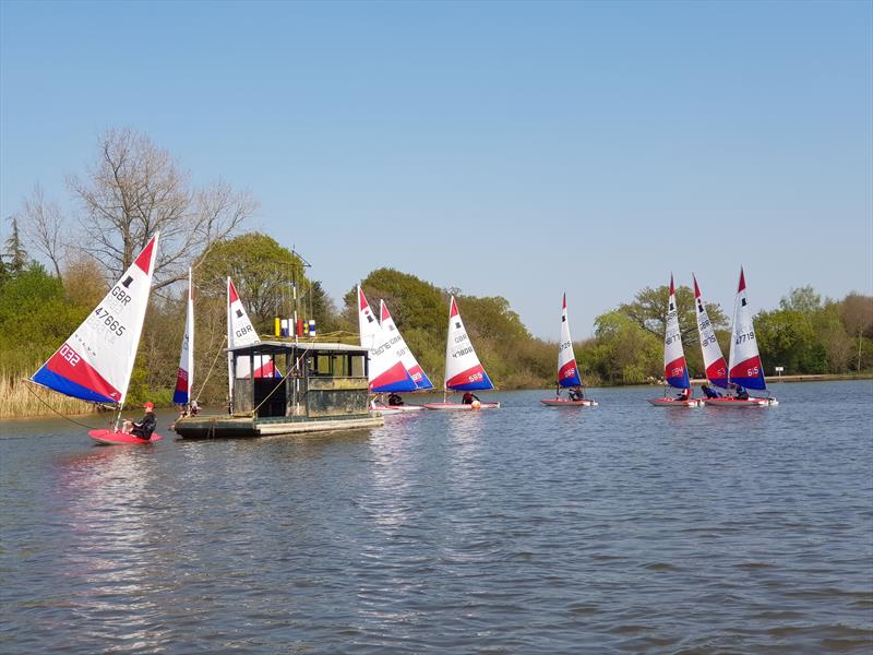 Topper Travellers at Crawley Mariners photo copyright Geoff Larki taken at Crawley Mariners Yacht Club and featuring the Topper class