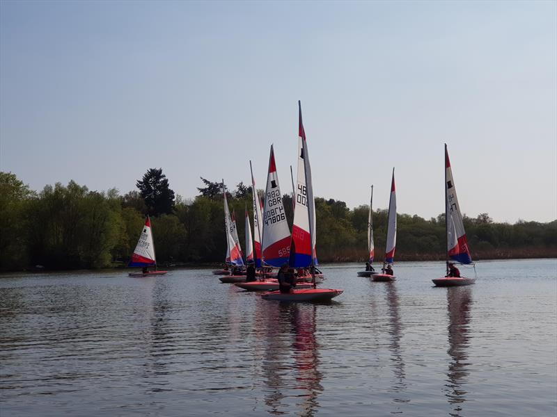 Topper Travellers at Crawley Mariners photo copyright Geoff Larkin taken at Crawley Mariners Yacht Club and featuring the Topper class