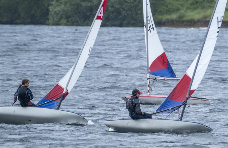Sam Mason third U13 and Eloise Davie during the Notts County Junior Open photo copyright David Eberlin taken at Notts County Sailing Club and featuring the Topper class