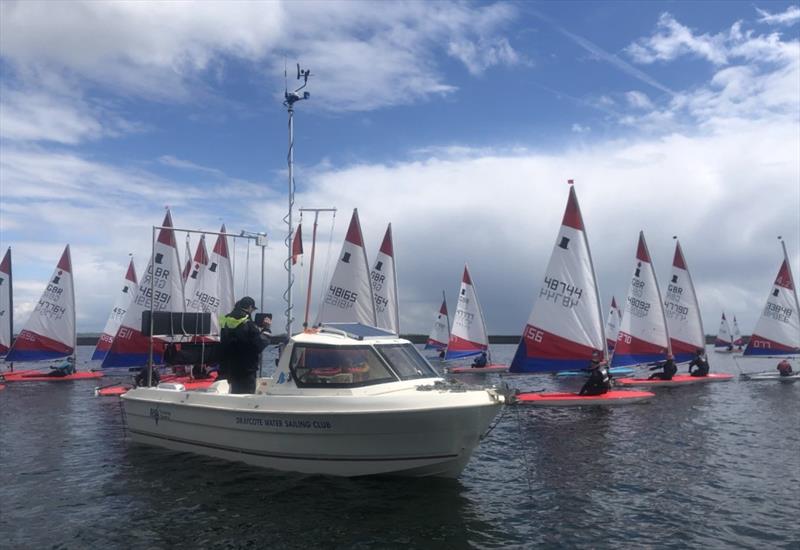 ITCA Midlands Topper Traveller Series at Draycote Water: Committee Boat End Bias photo copyright Mark Dunkley taken at Draycote Water Sailing Club and featuring the Topper class